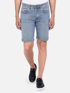 Kerry Solid Blue Regular Fit Denim Short