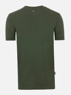 Korfual Casual V-Neck Button T-Shirt Khaki