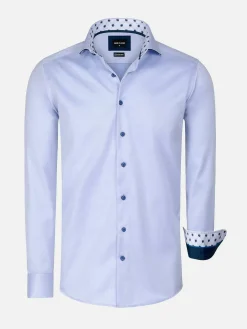 Lance Solid Light Blue Overhemd Lange Mouw