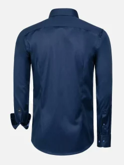 Lance Solid Navy Overhemd Lange Mouw