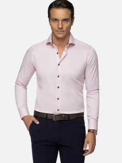 Lance Solid Pink Overhemd Lange Mouw