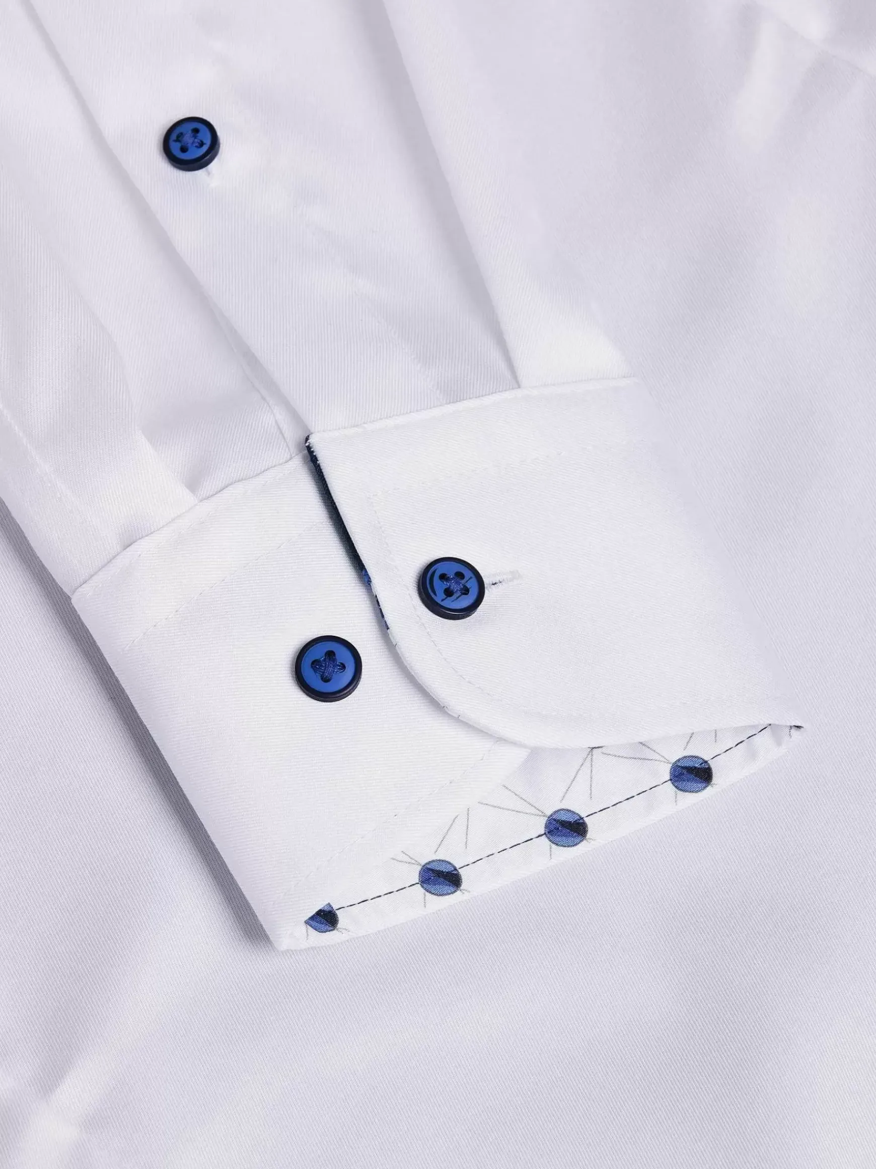 Lance Solid White Overhemd Lange Mouw