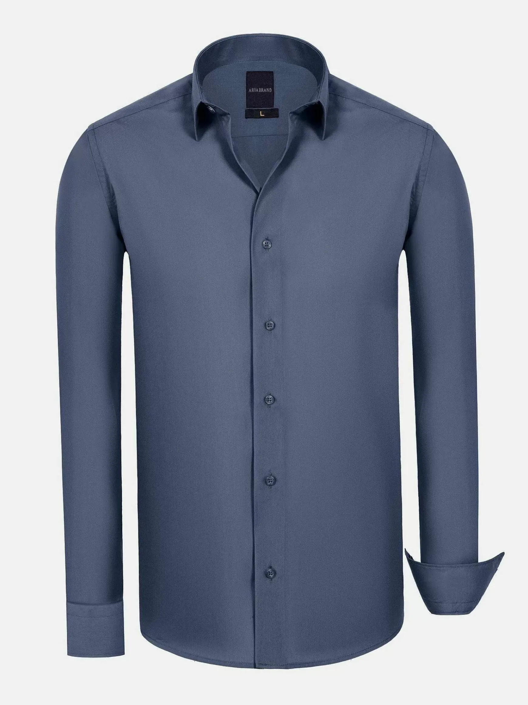 Leira Solid Anthracite Overhemd Lange Mouw