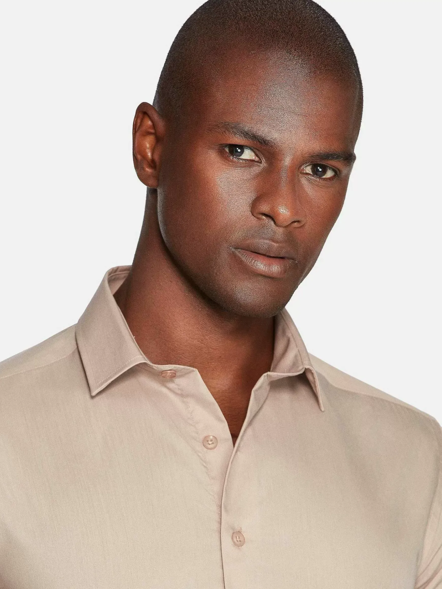 Leira Solid Beige Overhemd Lange Mouw