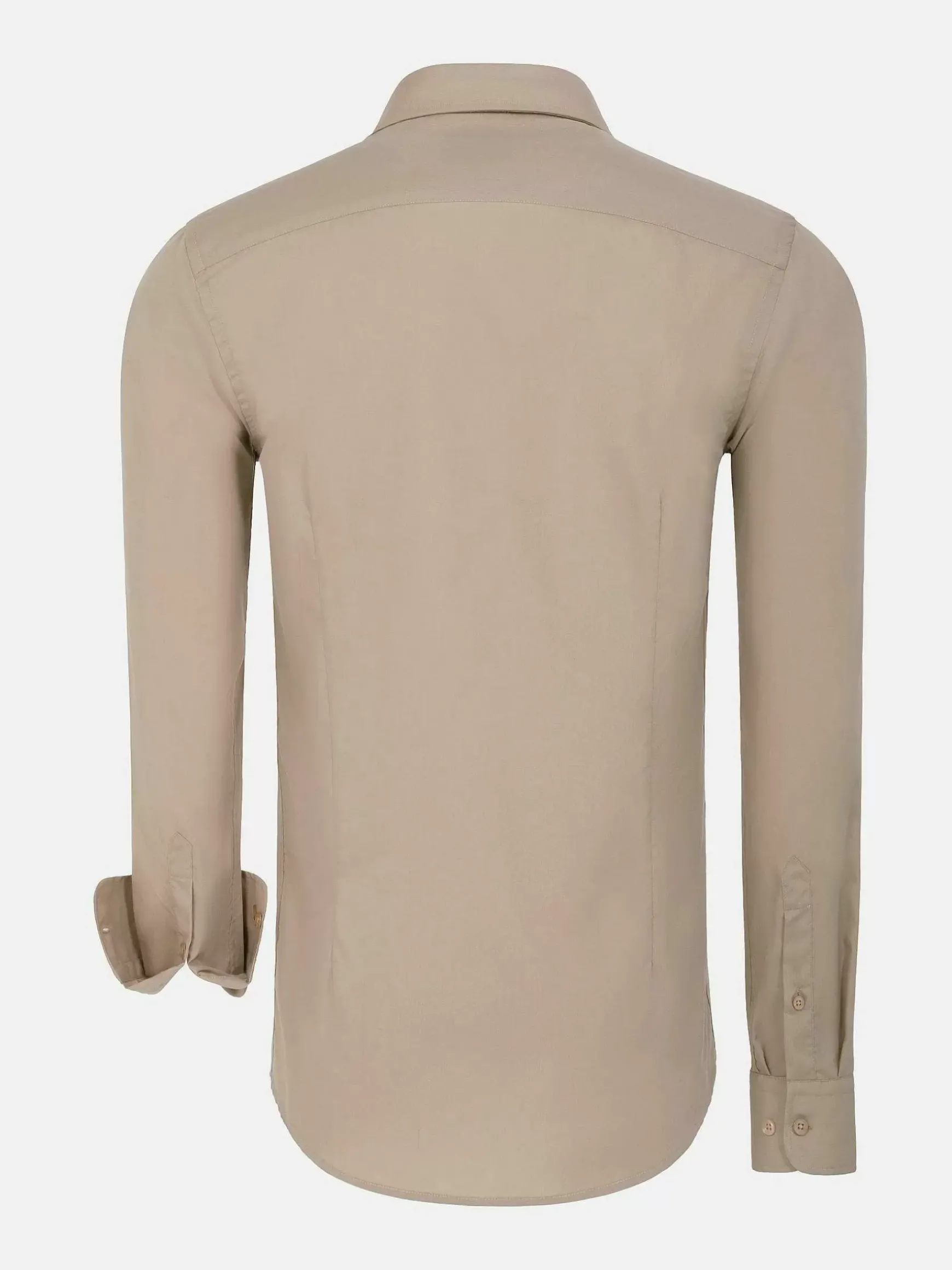 Leira Solid Beige Overhemd Lange Mouw