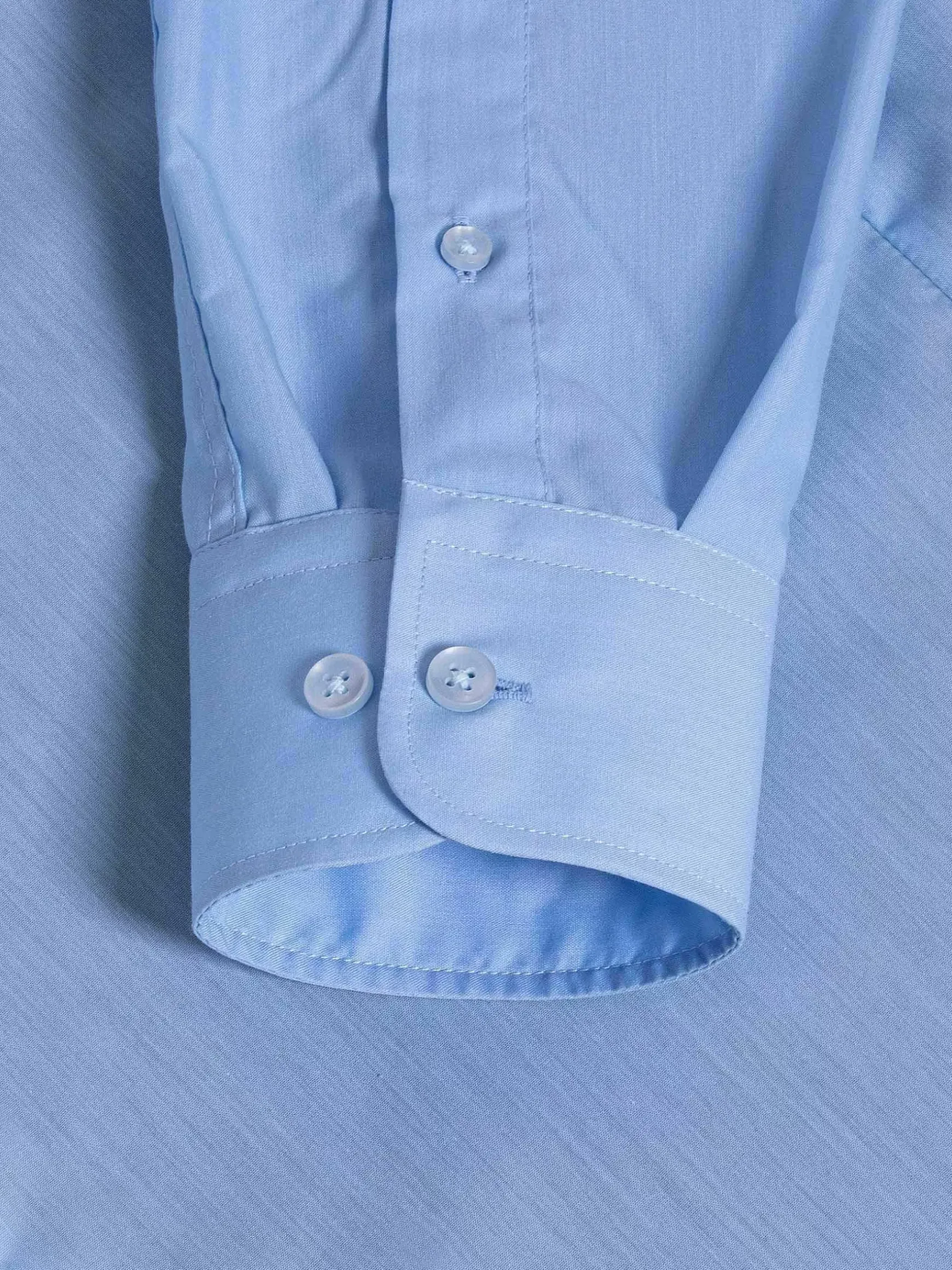 Leira Solid Blue Overhemd Lange Mouw