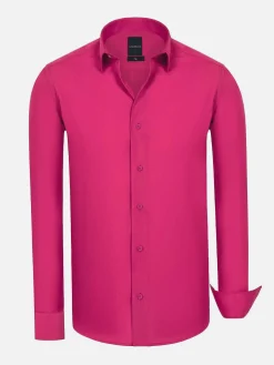 Leira Solid Fuchsia Overhemd Lange Mouw