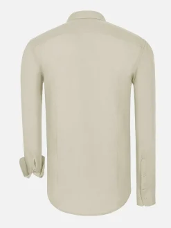 Leira Solid Off White Overhemd Lange Mouw