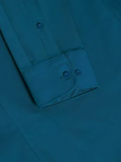 Leira Solid Petrol Overhemd Lange Mouw