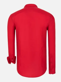 Leira Solid Red Overhemd Lange Mouw