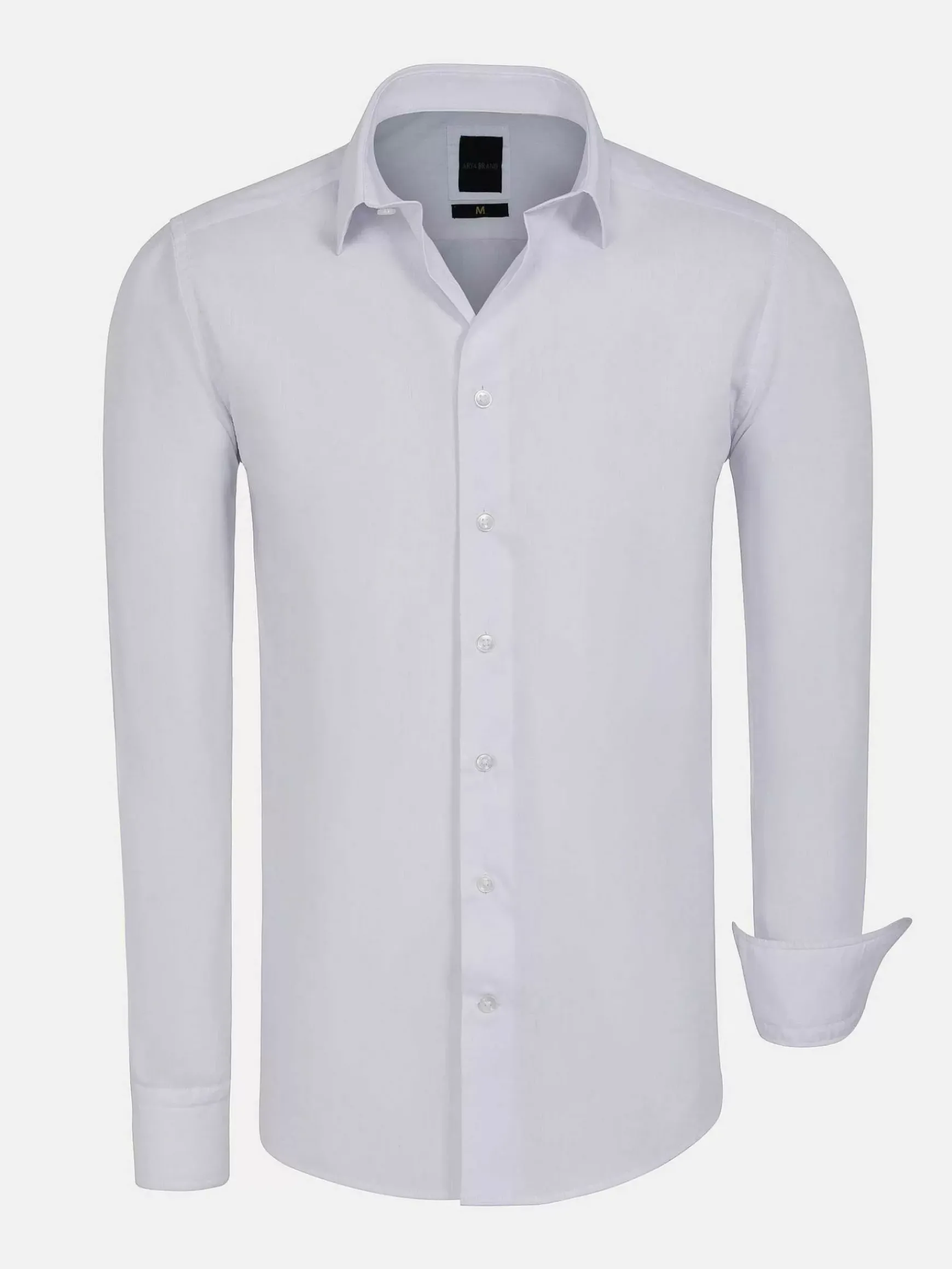 Leira Solid White Overhemd Lange Mouw