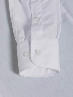 Leira Solid White Overhemd Lange Mouw