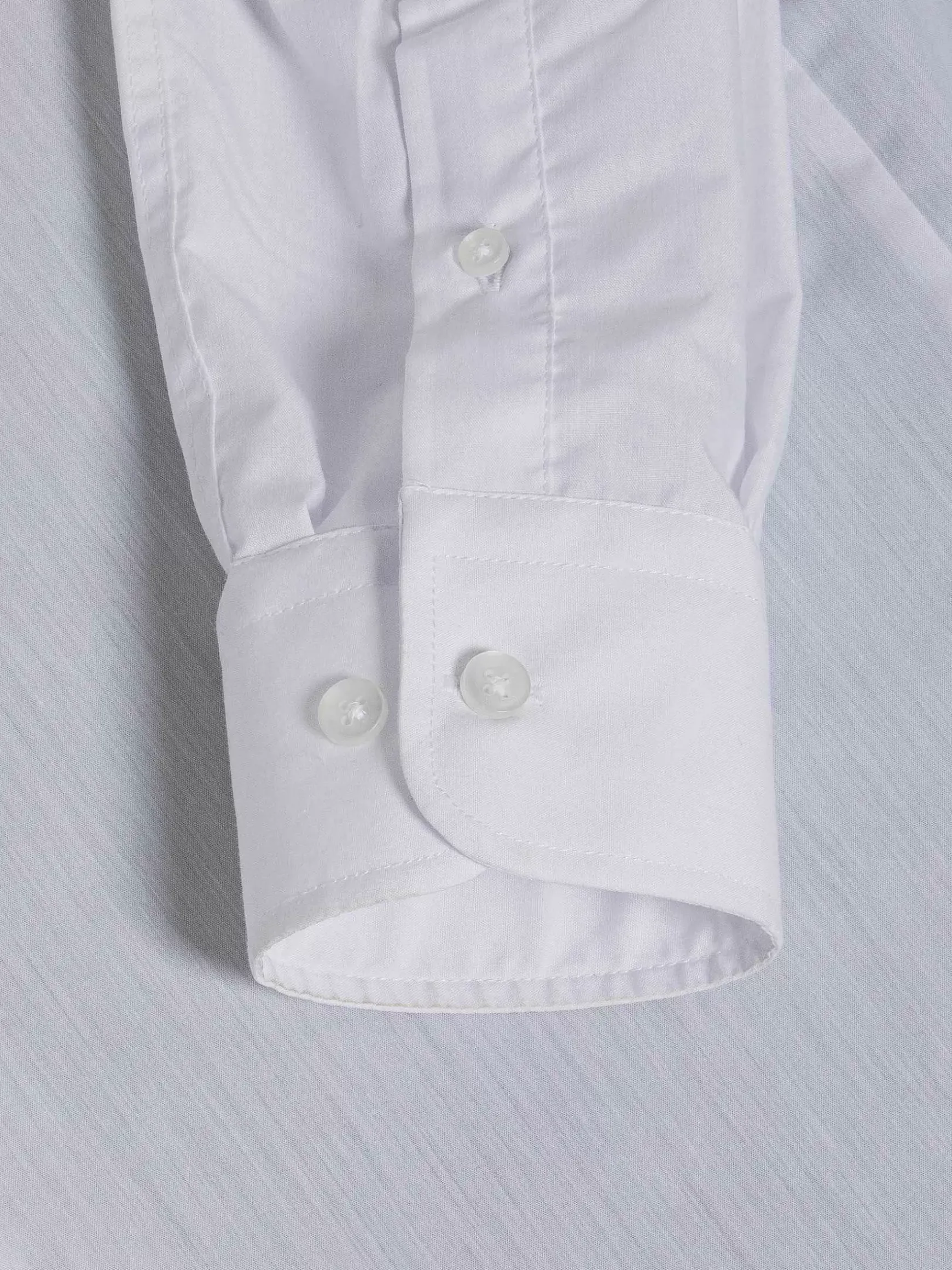 Leira Solid White Overhemd Lange Mouw