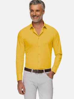 Leira Solid Yellow Overhemd Lange Mouw