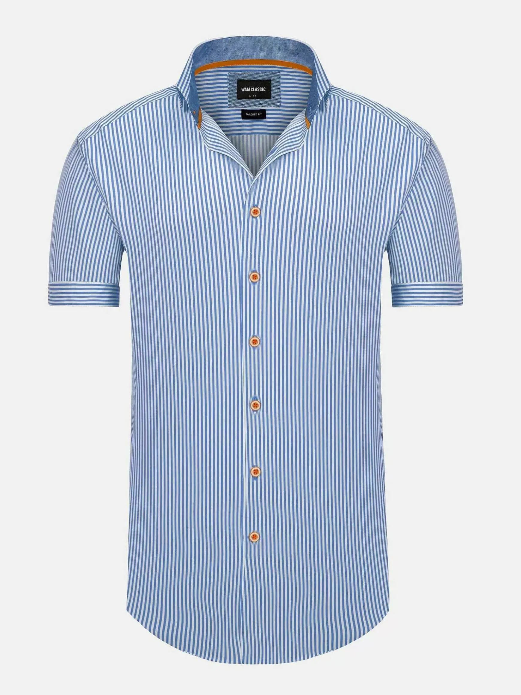 Levi Tailored Fit Blue Overhemd Korte Mouw