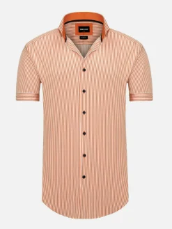 Levi Tailored Fit Orange Overhemd Korte Mouw