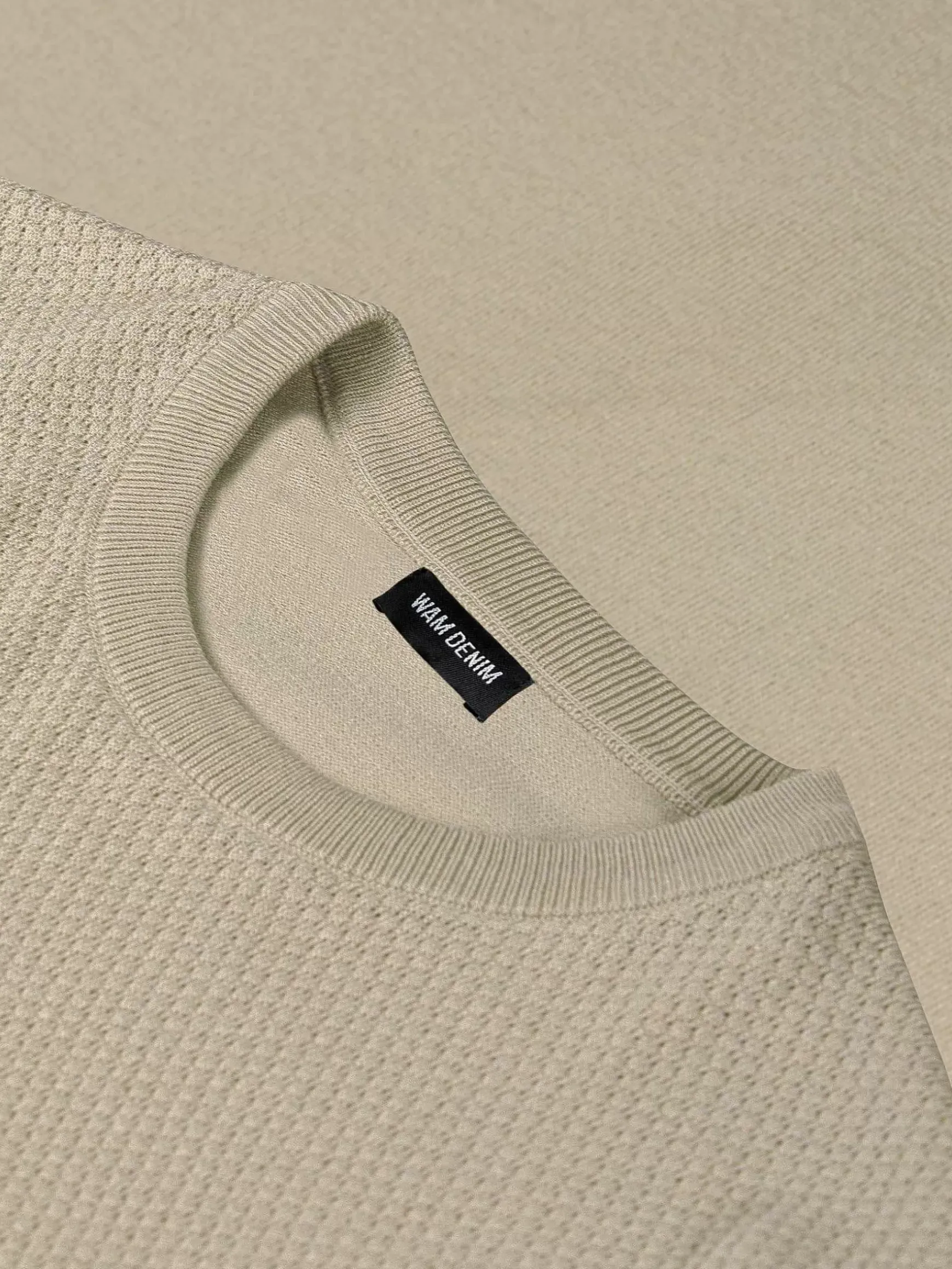 Lucas Pique Knit Beige T-Shirt