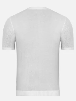 Lucas Pique Knit White T-Shirt