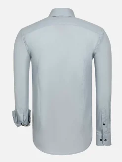 Metz Solid Grey Overhemd Lange Mouw