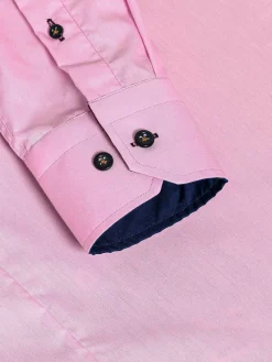 Metz Solid Pink Overhemd Lange Mouw