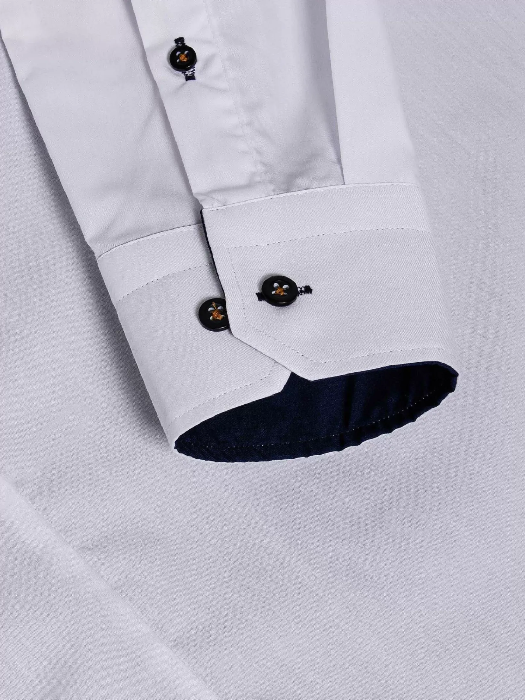 Metz Solid White Overhemd Lange Mouw