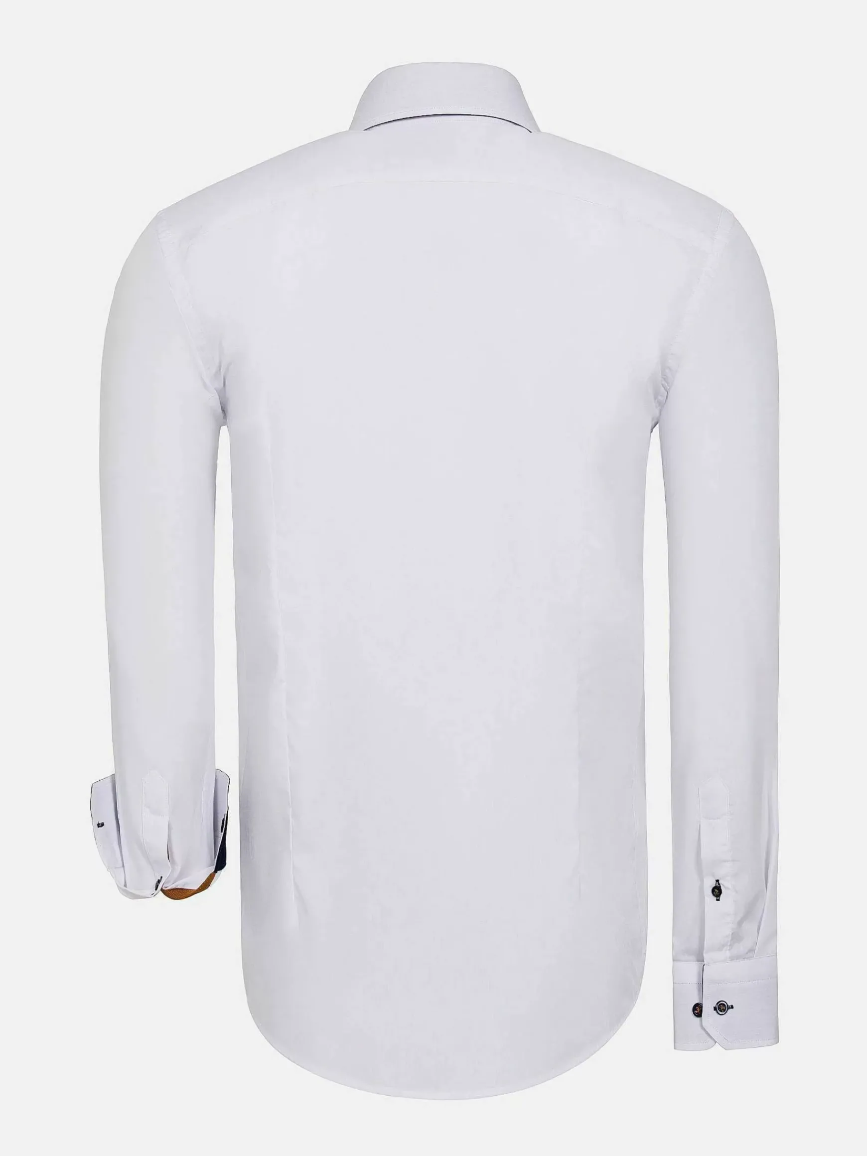 Metz Solid White Overhemd Lange Mouw