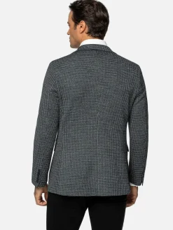 Minevra Checked Slim Fit Black Grey Colbert
