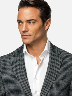 Minevra Checked Slim Fit Black Grey Colbert