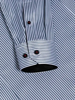 Nancy Anthracite Striped Overhemd Lange Mouw