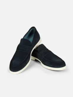 Navy Suede Loafer Schoenen Navy