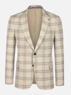 Nico Single Breasted Check Beige Colbert