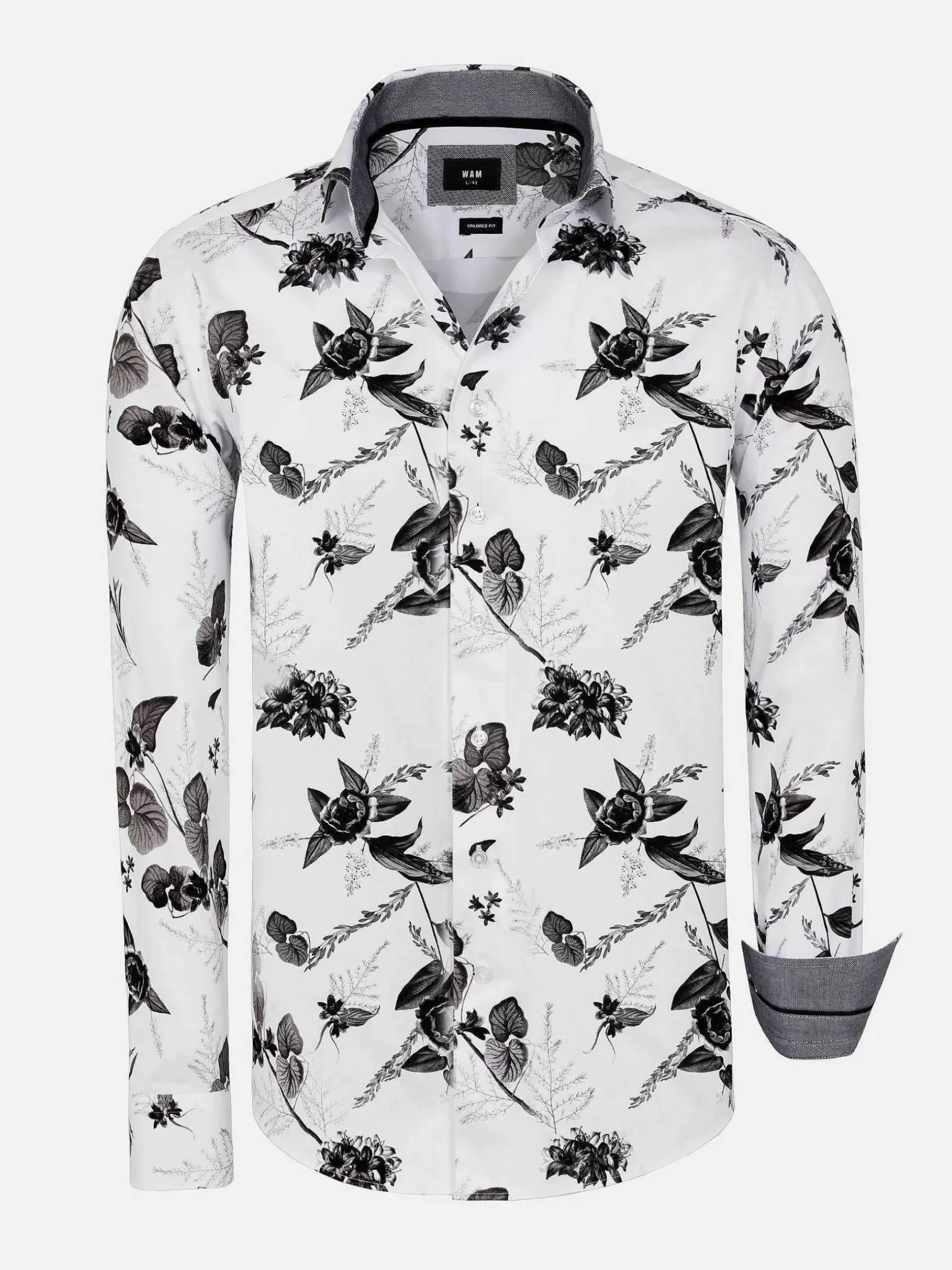 Oasis White Floral Print Overhemd Lange Mouw