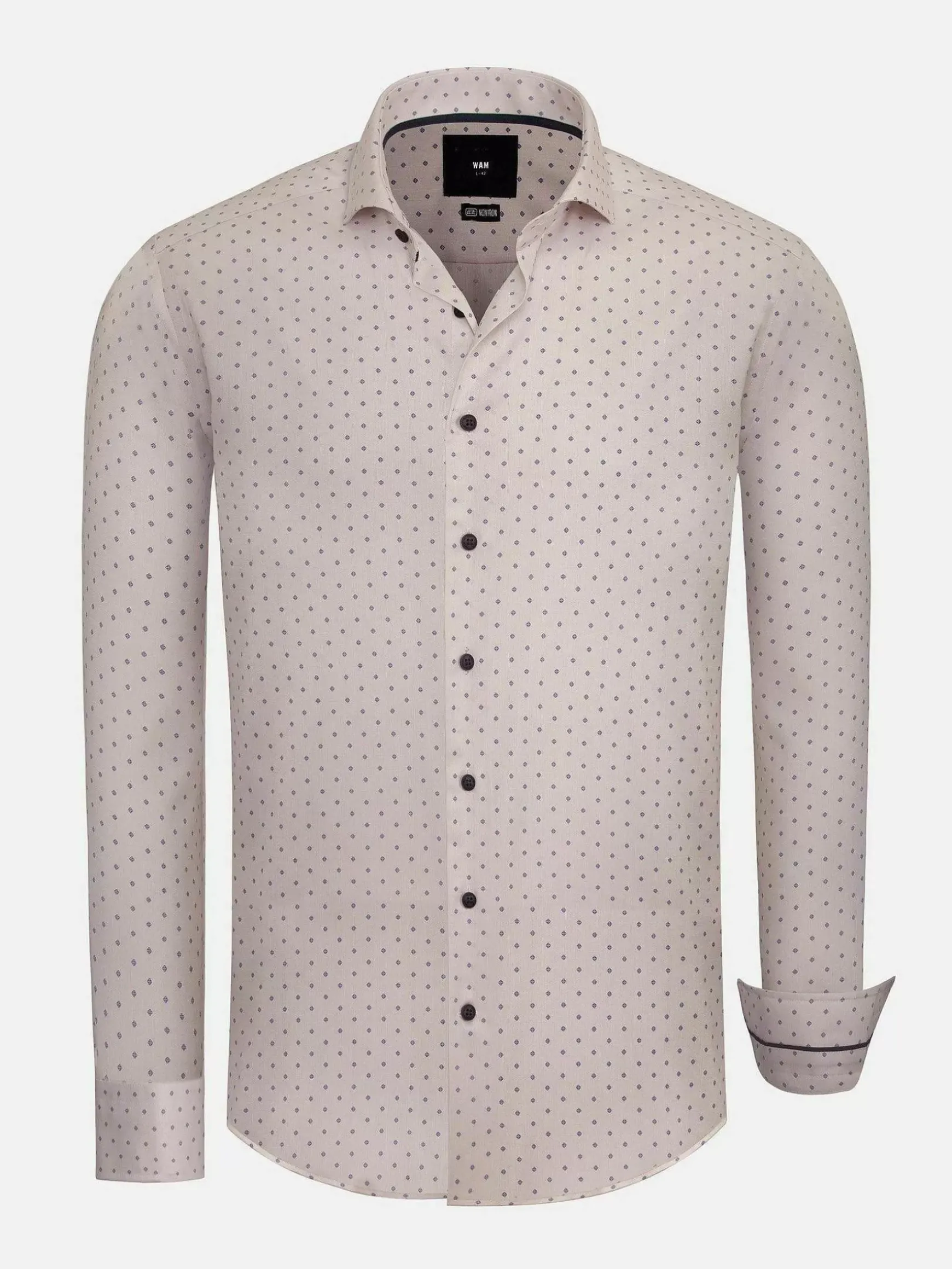 Overhemd Lange Mouw 75761 Emiliano Beige