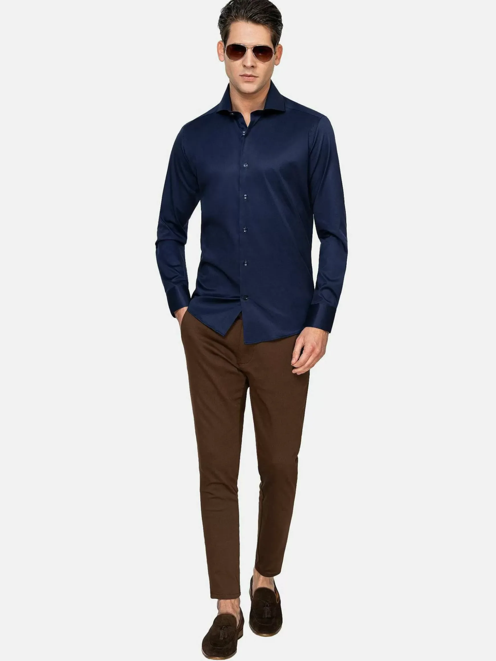 Overhemd Lange Mouw 75665 Harvery Specter Navy