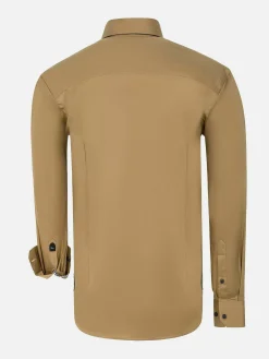 Overhemd Lange Mouw 59015 Michell Dark Beige