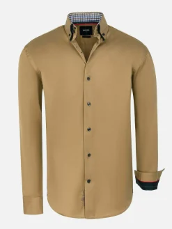 Overhemd Lange Mouw 59015 Michell Dark Beige