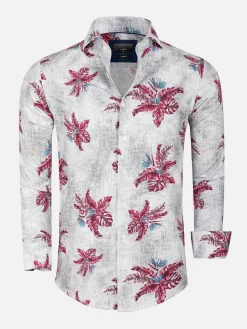 Overhemd Lange Mouw 65045 White Dark Green