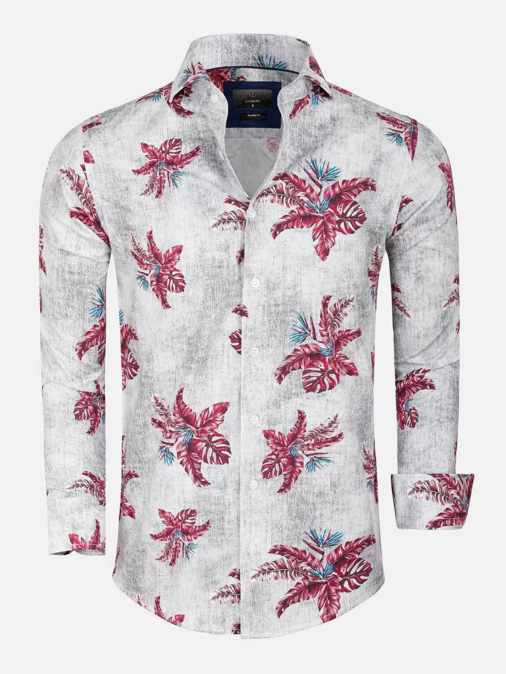 Overhemd Lange Mouw 65045 White Dark Green