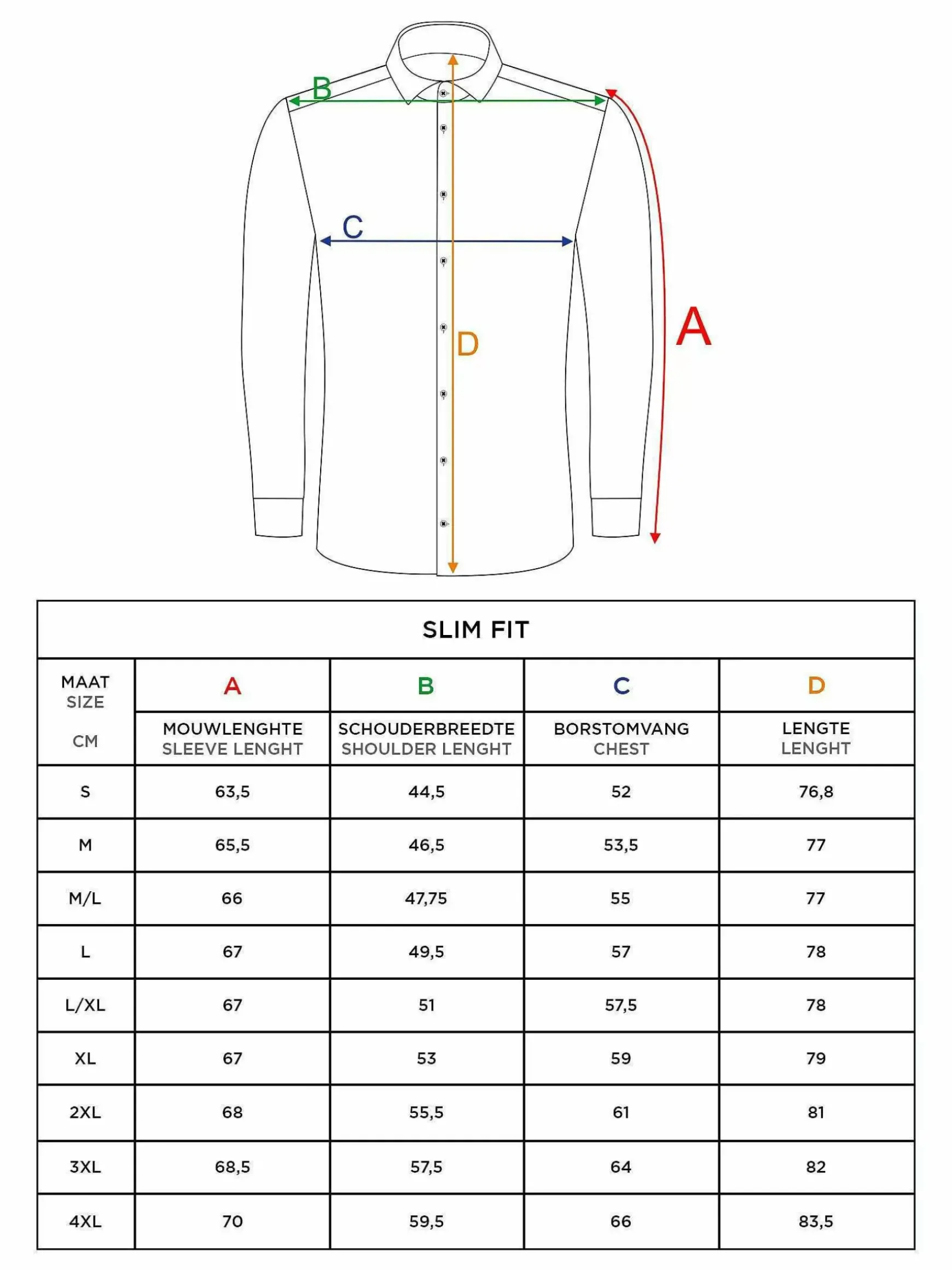 Overhemd Lange Mouw Roma 75428