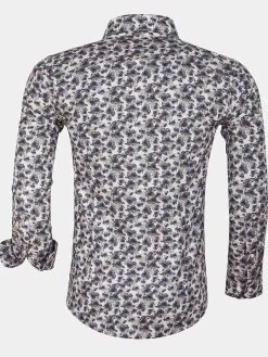 Overhemd Lange Mouw White Dark Grey