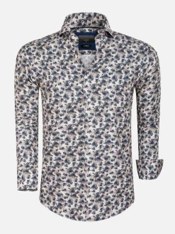 Overhemd Lange Mouw White Dark Grey