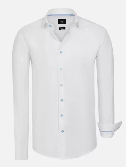 Pearl Solid White Overhemd Lange Mouw