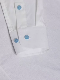 Pearl Solid White Overhemd Lange Mouw