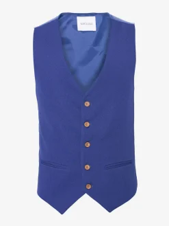 Plaid Vest Royal Blue