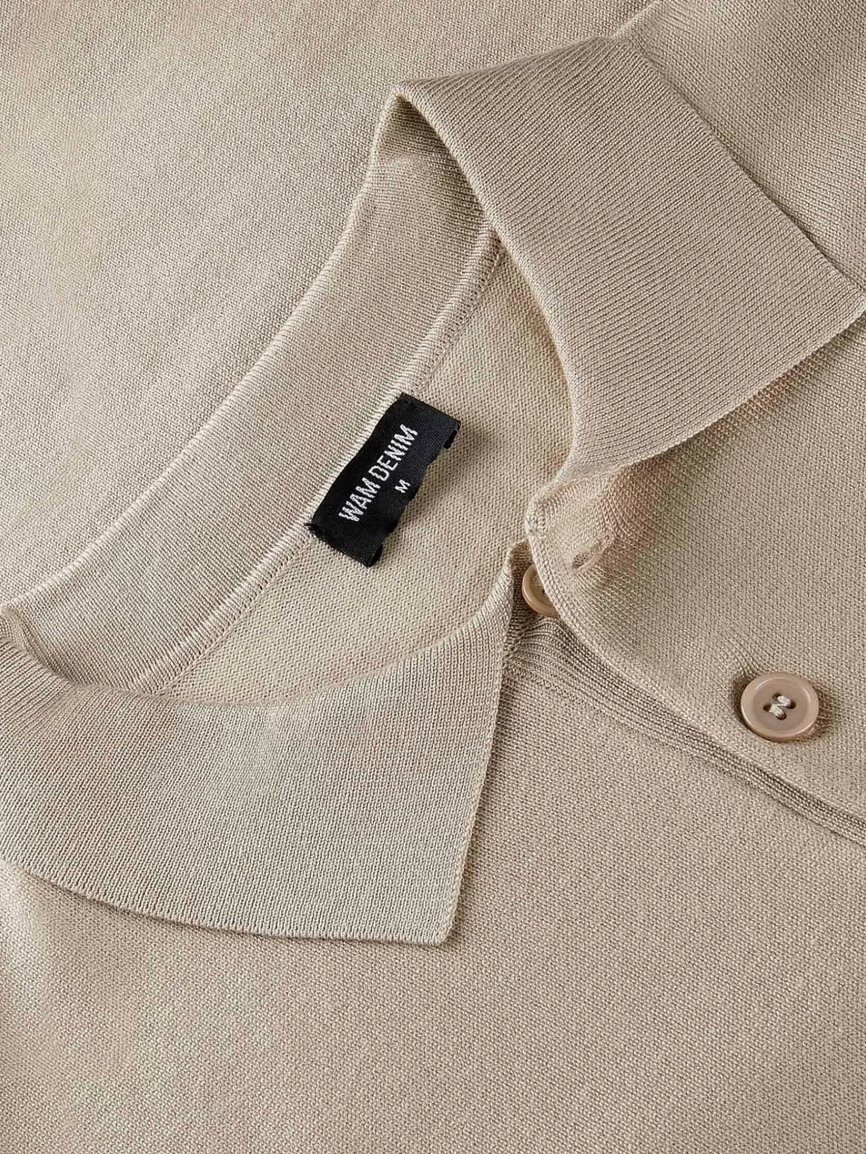 Polo Collared Beige Sweater