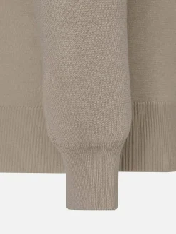Polo Collared Beige Sweater