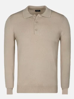 Polo Collared Beige Sweater