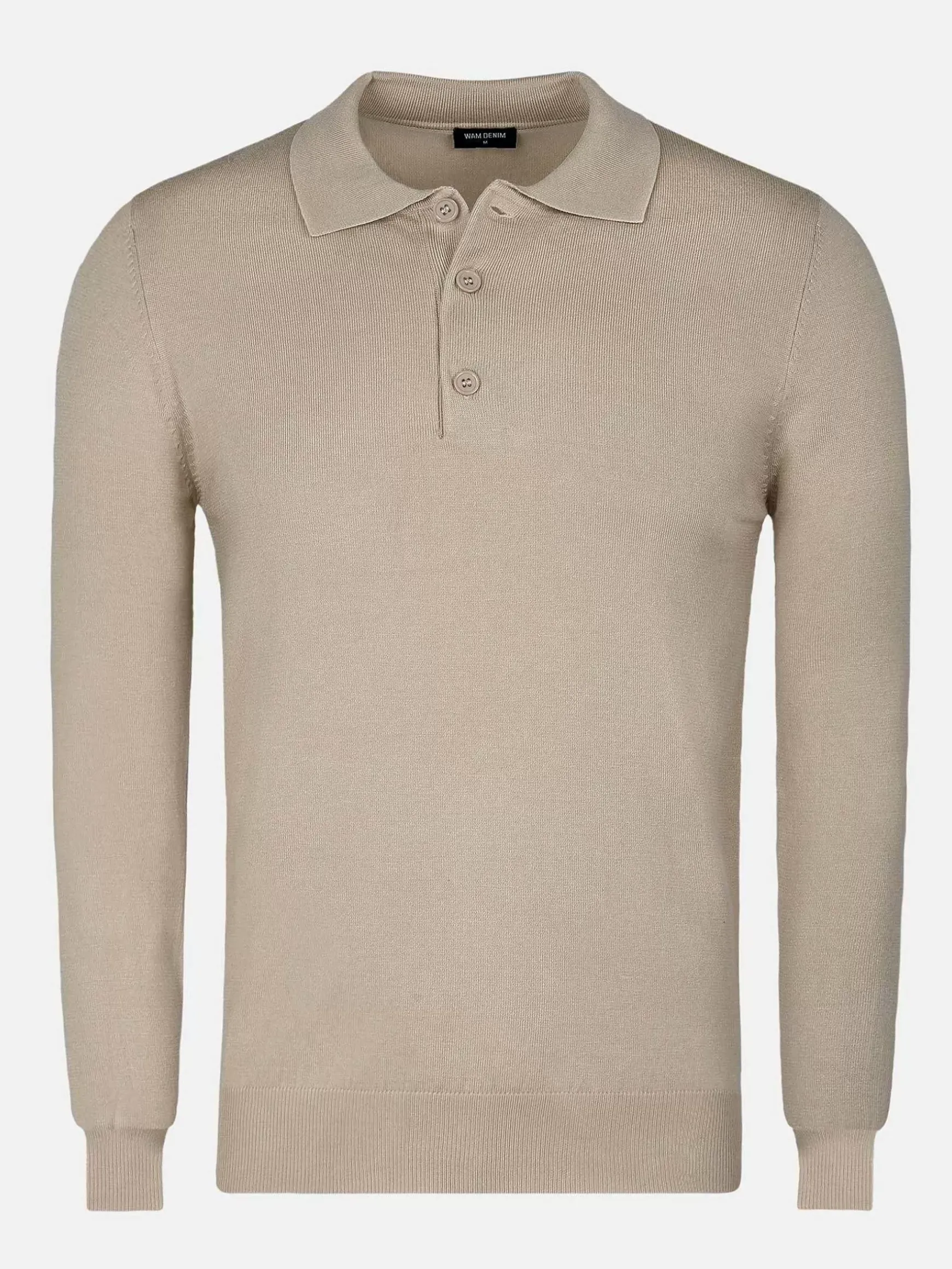 Polo Collared Beige Sweater