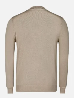 Polo Collared Beige Sweater