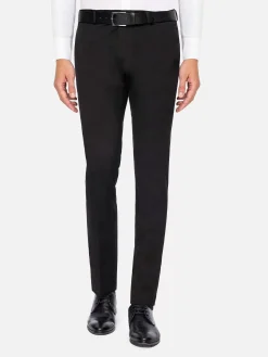 Red Wood Glen Check Slim Fit Dark Red Black Suit Pantalon